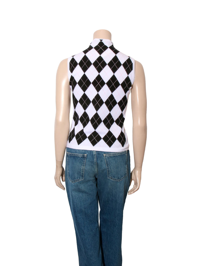 Argyle Print knit Vest