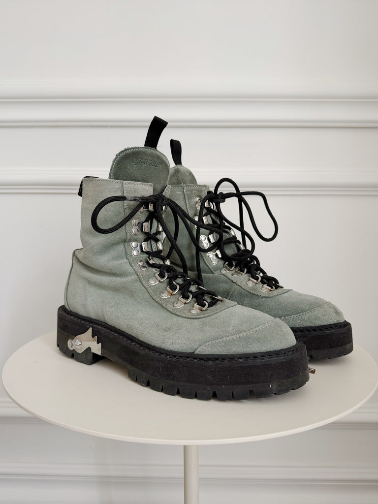 Suede Combat Boots