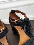Fringe Suede Sandals