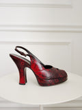 Snake Embossed Leather Sandals