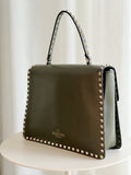 Rockstud Leather Tote Bag