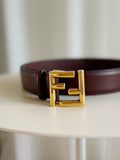 Logo Leather FF Belt