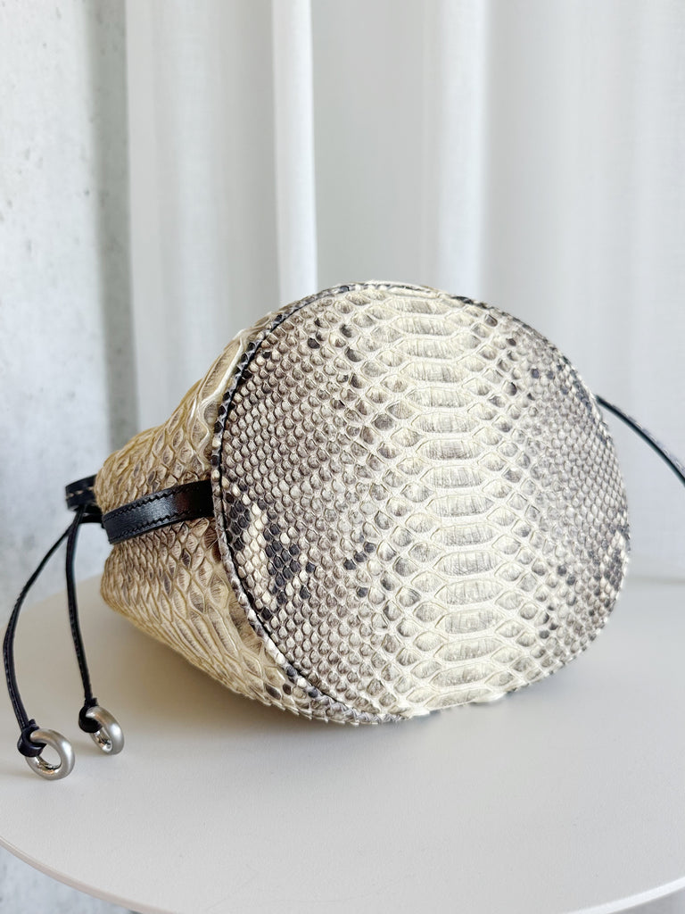 Julie Python Drawstring Bag
