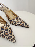 Vintage Slingback Leopard Print Pumps