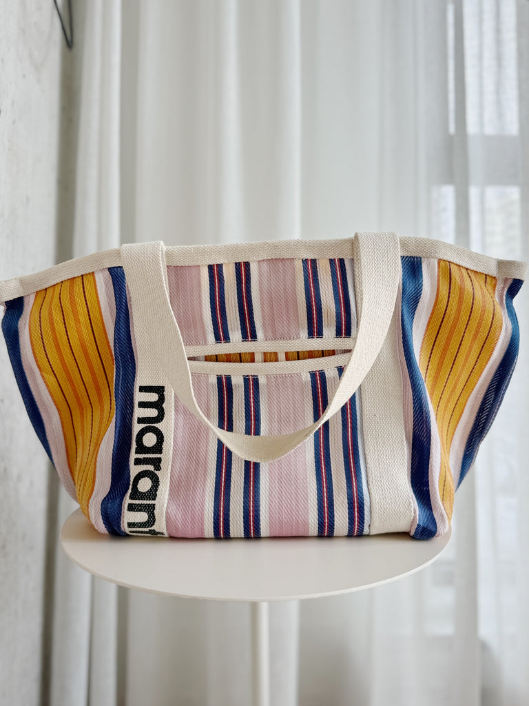 Striped Canvas Tote Bag