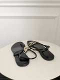 Patent Leather Heart GG Logo Flat Sandals