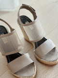 Mesh Wedge Sandals