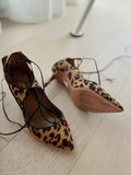 Lace Up Ponyhair Pumps