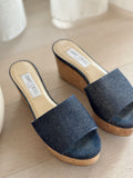 Dee Dee Denim Cork Platform Sandals