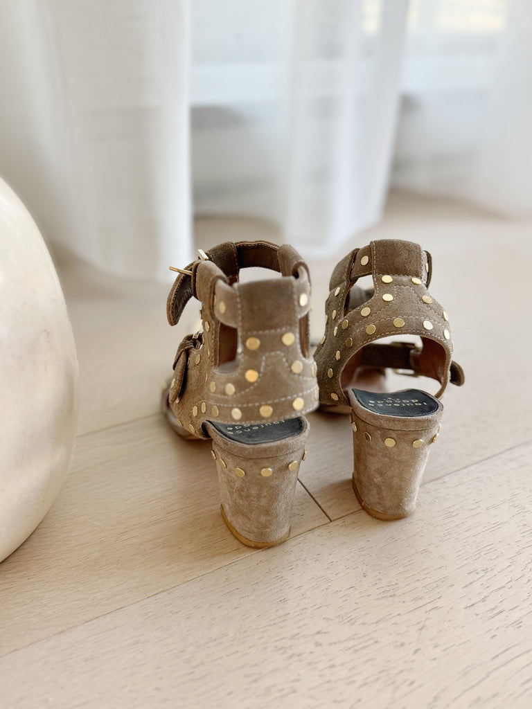 Suede Studded Sandals