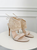 Suede and Lace Sandals
