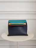 Leather Color Block Cross Body Bag