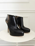 Leather High Heel Ankle Boots