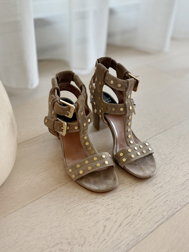 Suede Studded Sandals