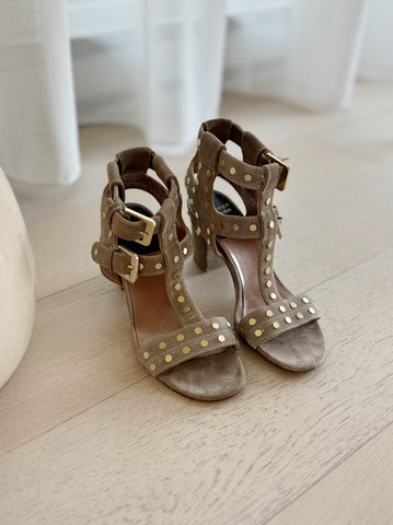 Suede Studded Sandals