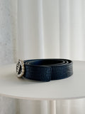 Vlogo Signature Embossed Leather Belt