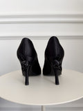 Satin Peep Toe Pumps