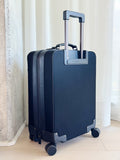 Nylon and Saffiano leather trolley on wheels