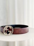 Embossed Leather GG Belt