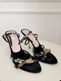 Vintage Velvet Beaded Sandals