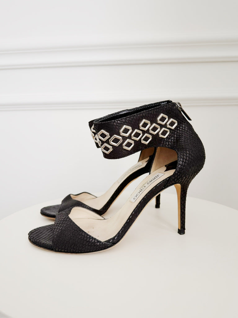 Snake Embossed Sandals