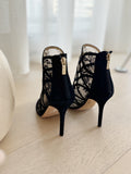 Lace Peep-Toe Heels