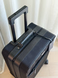 Nylon and Saffiano leather trolley on wheels