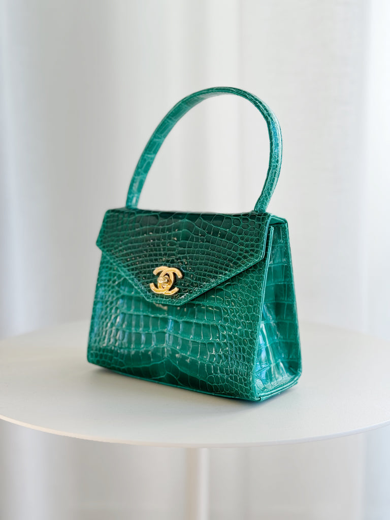 Vintage 1996 Top Handle Crocodile Mini Bag