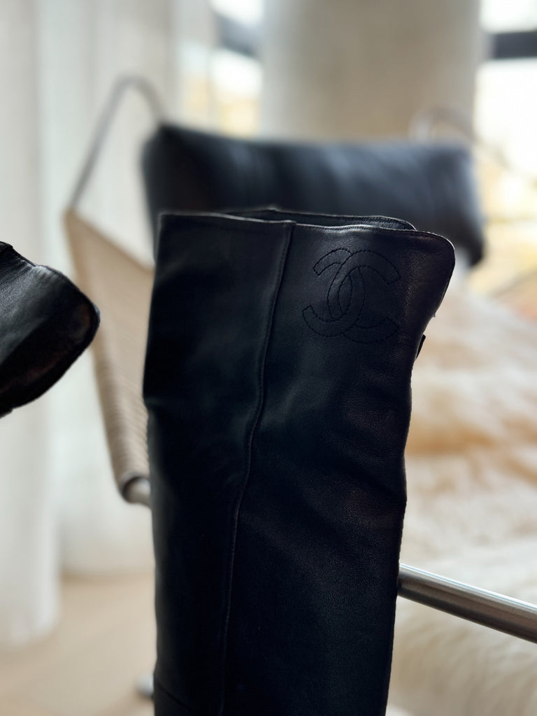 Leather Knee High Boots