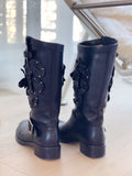 Flower Leather Boots