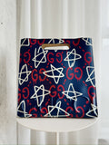 Large Leather Ghost Graffiti Tote