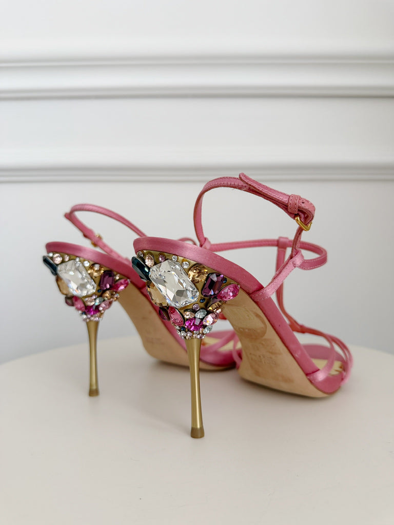 Satin Jewelled Sandals