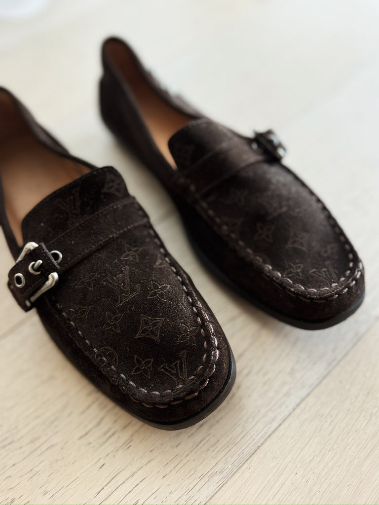 Suede Monogram Loafers