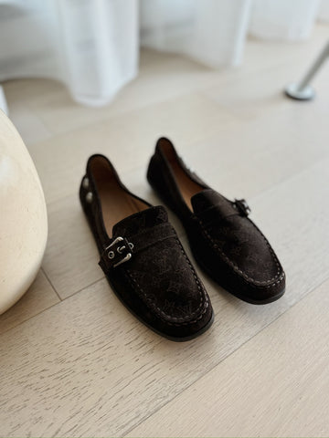 Suede Monogram Loafers