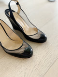 Slingback Round-Toe Wedges