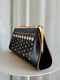 Leather Embellished Clutch