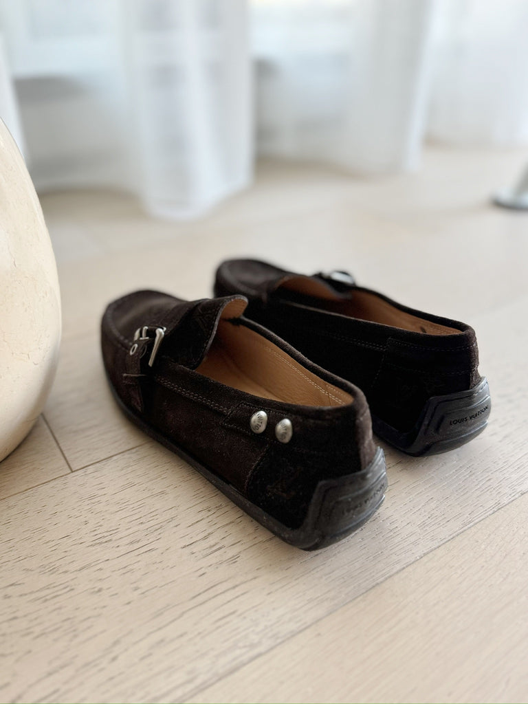 Suede Monogram Loafers