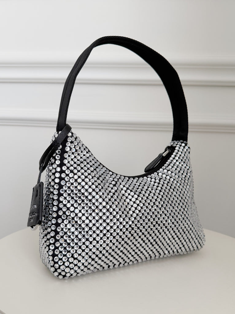 Re-edition 2000 Mini Crystal-Studded Bag