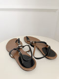 Leather Horsebit Flat Sandals