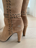 Suede Grommet Detail Boots