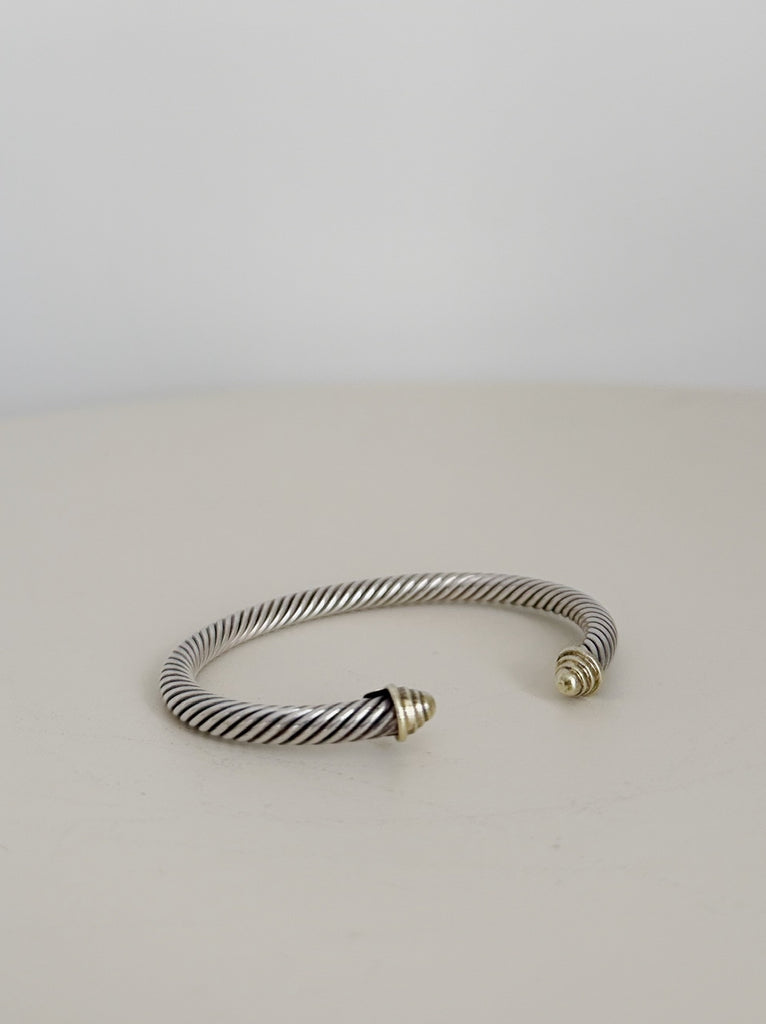 Classic Two-Tone Cable Bracelet