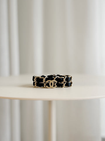 Satin Chain CC Logo Slip On Bracelet