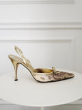 Snake Embossed Slingback Pumps