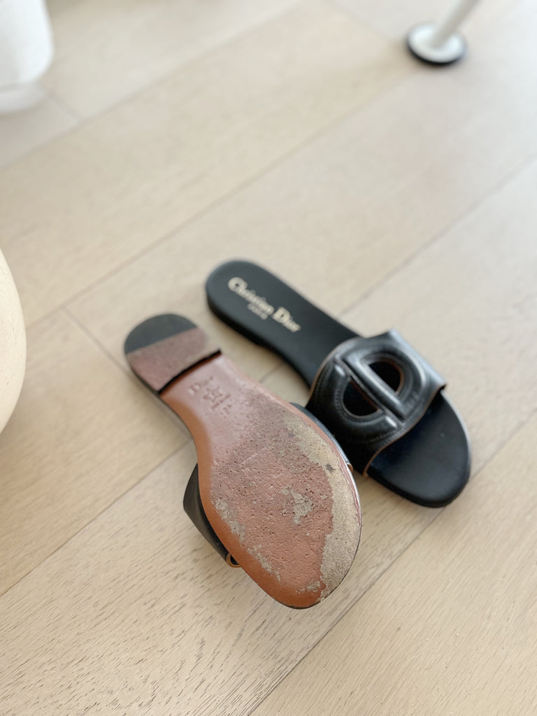 Leather Slide Sandals