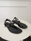 Leather Horsebit Flat Sandals