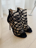 Lace Peep-Toe Heels
