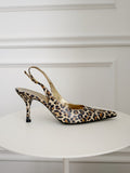 Vintage Slingback Leopard Print Pumps