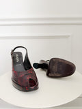Snake Embossed Leather Sandals