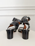 Leather Grommet Studded Sandals