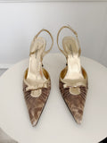 Snake Embossed Slingback Pumps